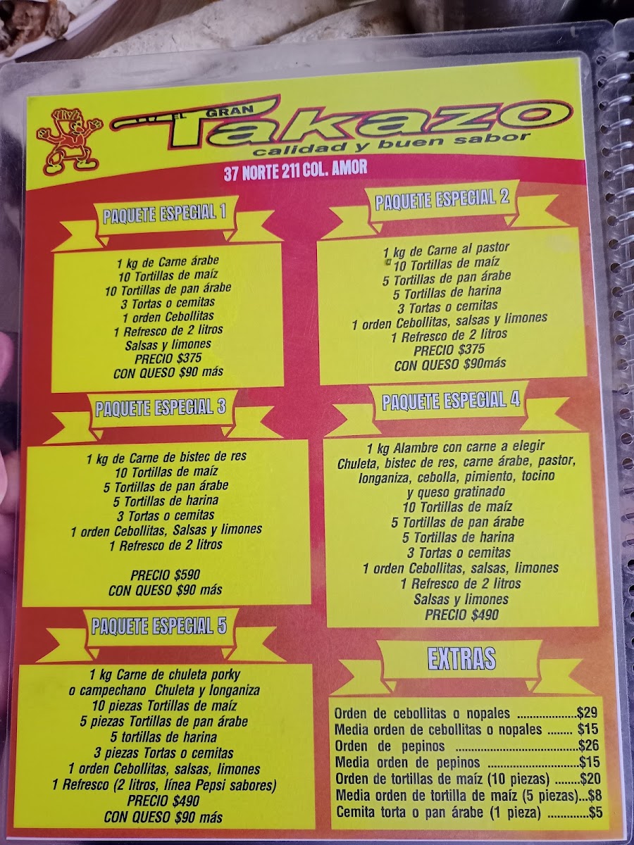 EL GRAN TAKAZO Menu - Image 1