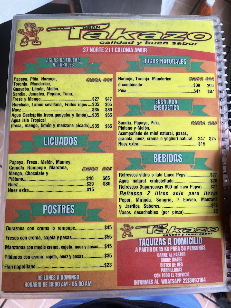 EL GRAN TAKAZO Menu - Image 4